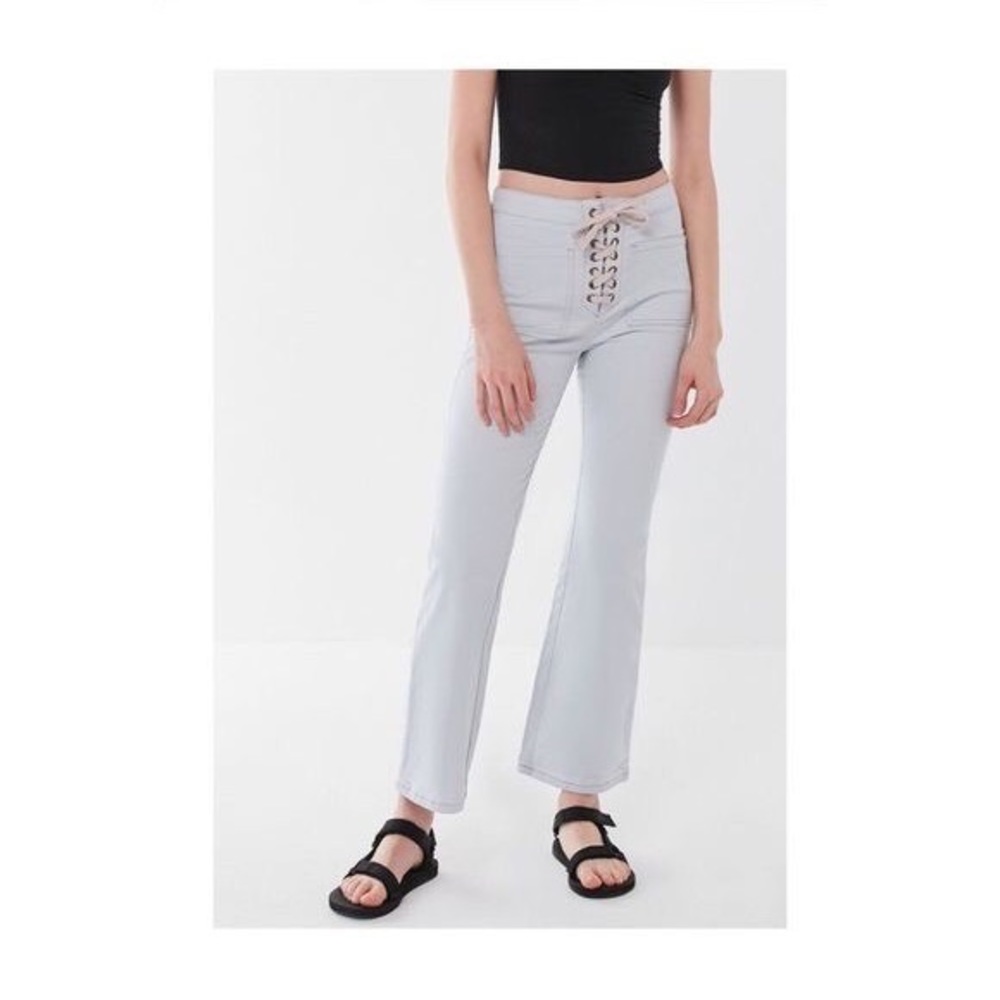 Urban Outfitters Lace Up Front Pockets Light Wash Pants
